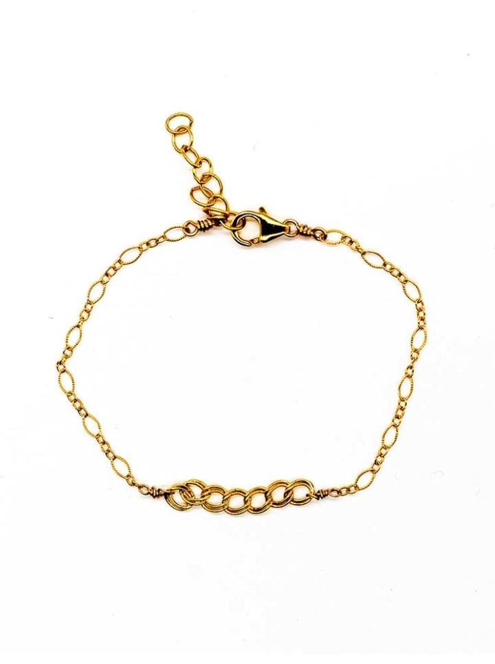 Curb and Filigree Mixed Chain Bracelet