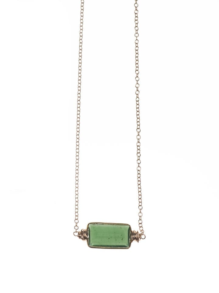 Serpentine Rectangle Short Wrapped Necklace