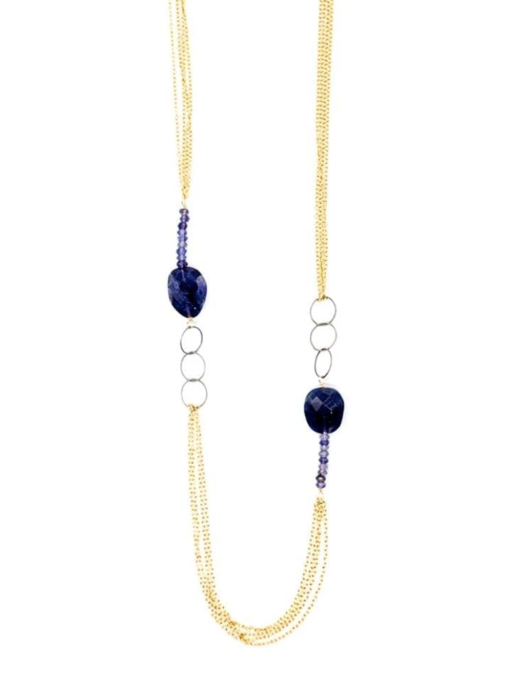 iolite xl mixed chain long necklace