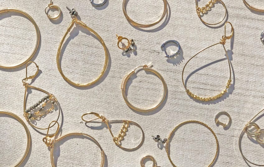 gold hoop trend jewelry, handcrafted jewelry made in usa