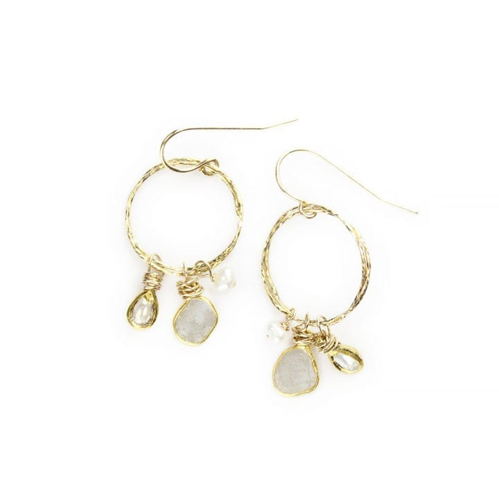 Stardust Diamond Charm Hoop