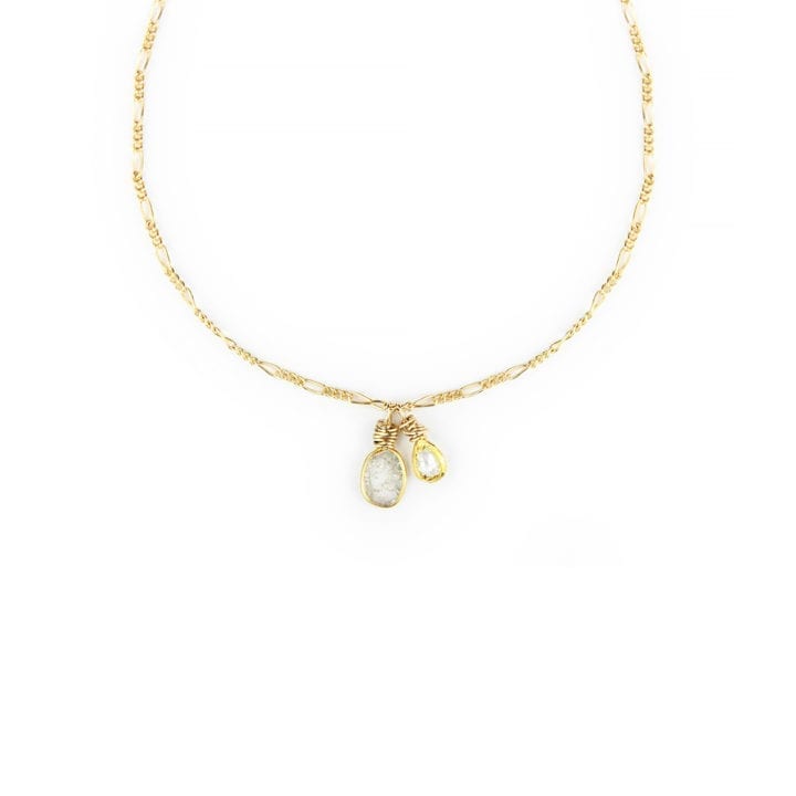Diamond Charm Figaro Necklace