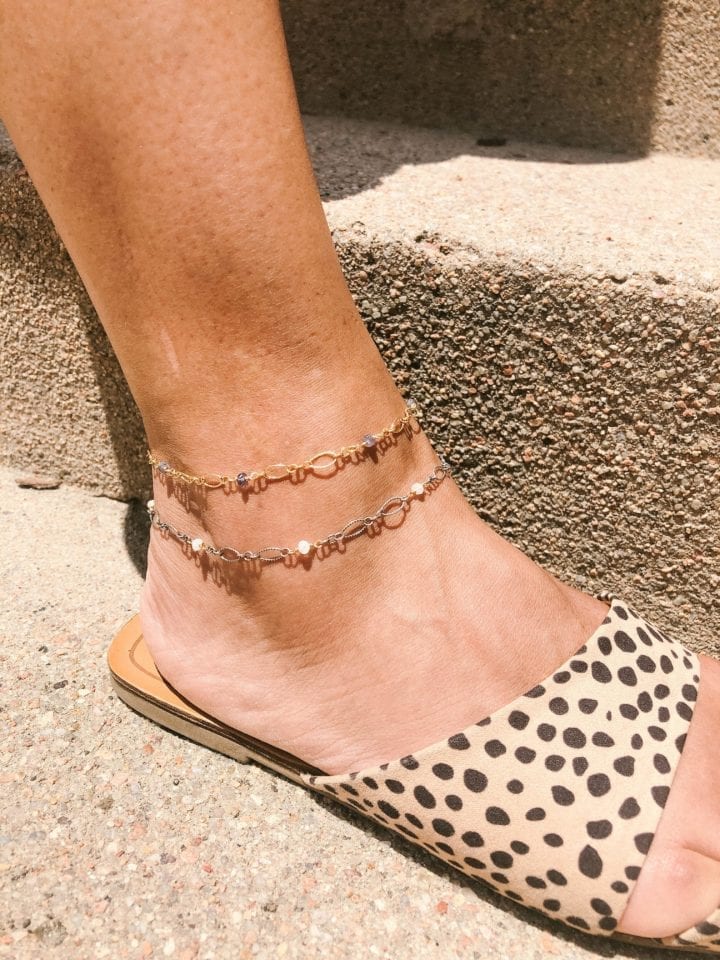 Iolite & Gold Filigree Anklet - Image 2