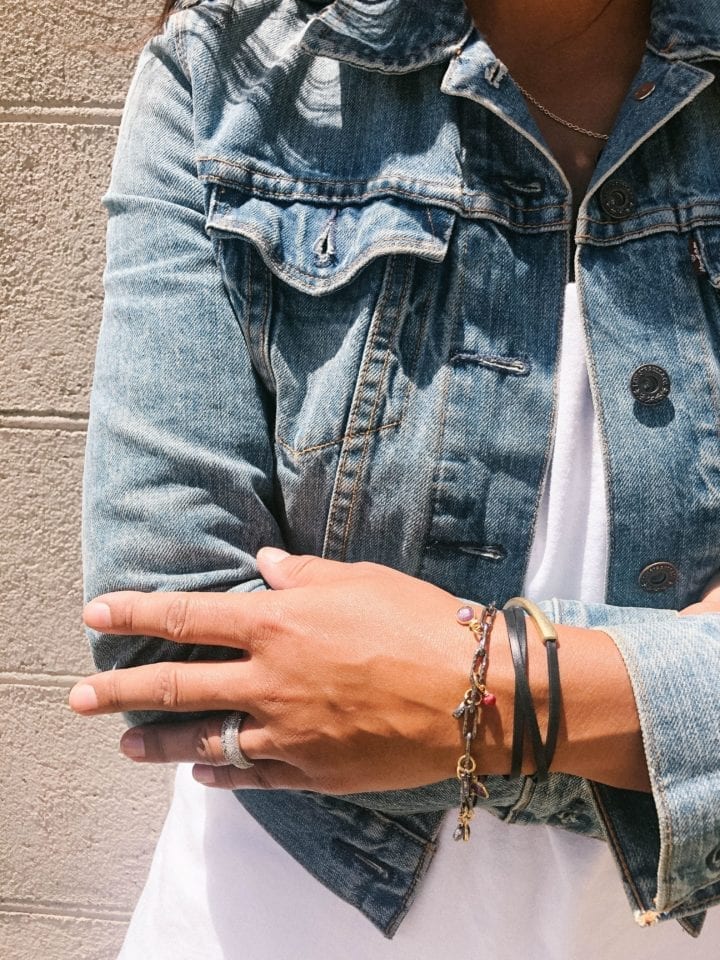 Thin Triple Wrap Leather Cuff Bracelet - Image 4
