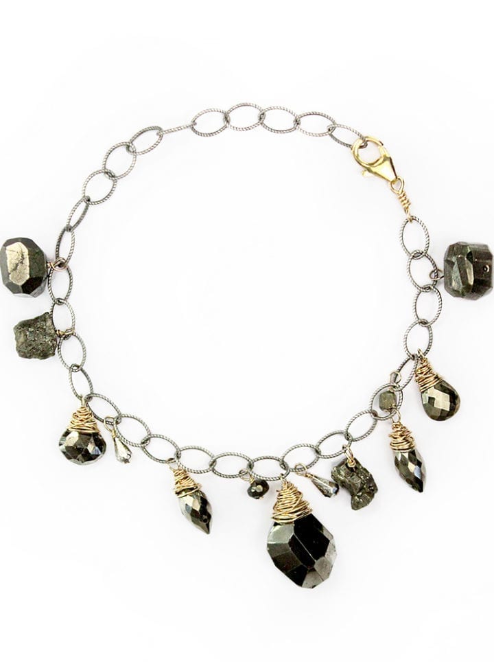 Pyrite Charm Bracelet