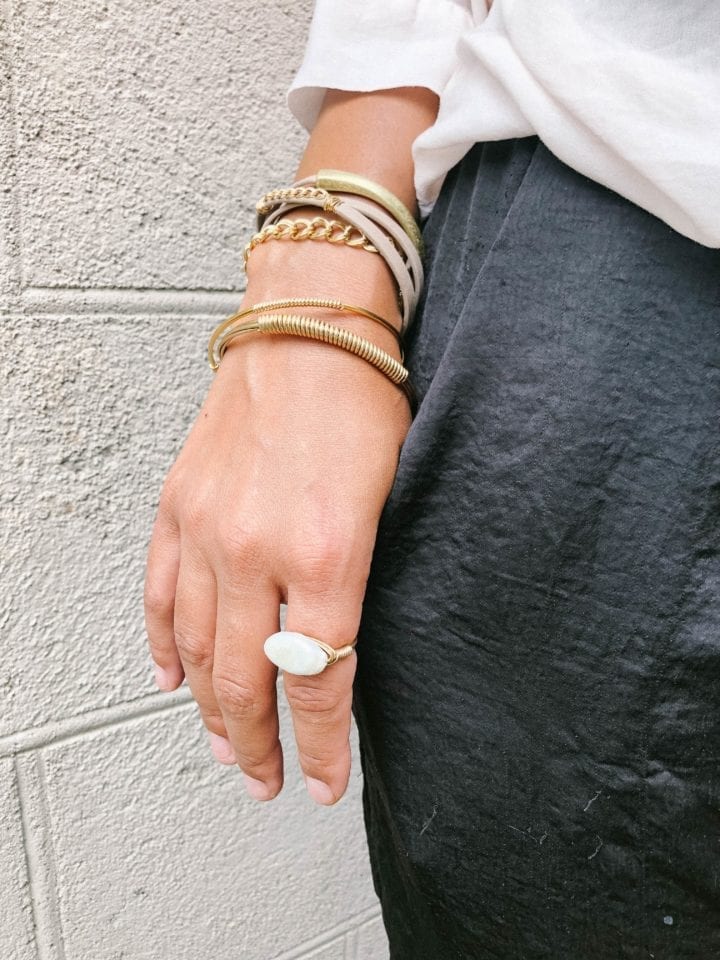 Curb Leather Triple Wrap Bracelet - Image 2