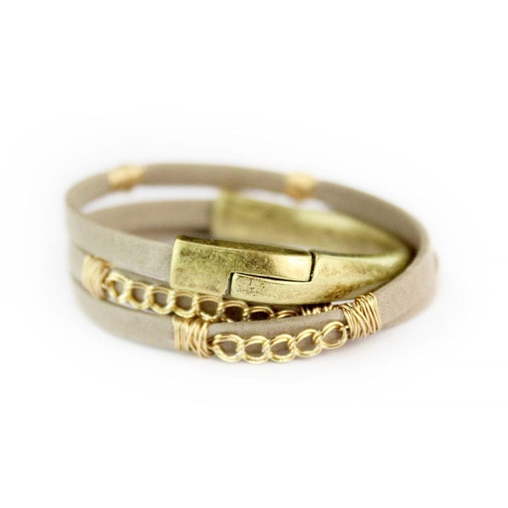 Curb Leather Triple Wrap Bracelet - Image 4