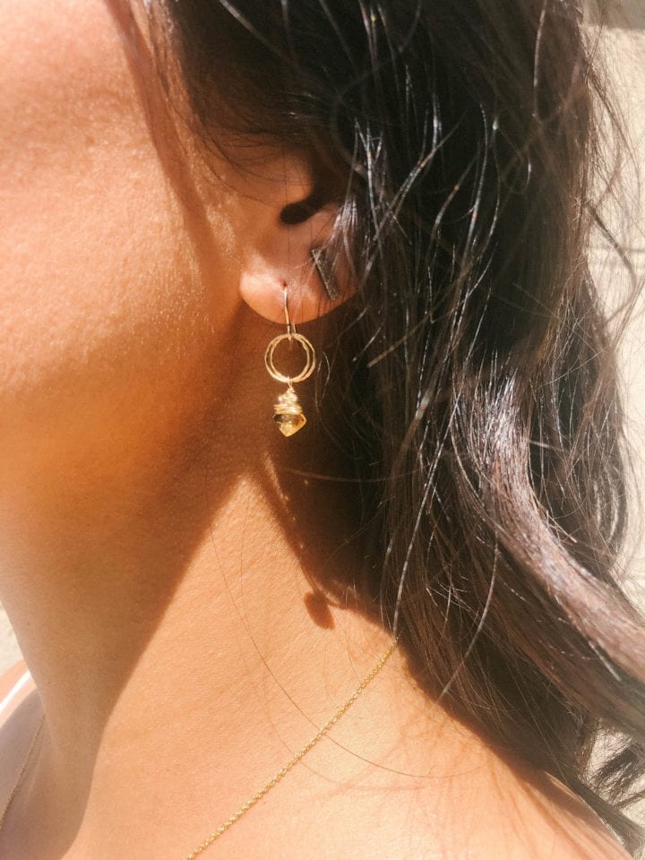 Citrine Stardust Drop Earrings - Image 2