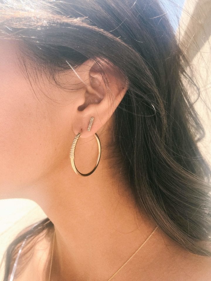 Rose Gold Bloom Classic Hoops - Image 3
