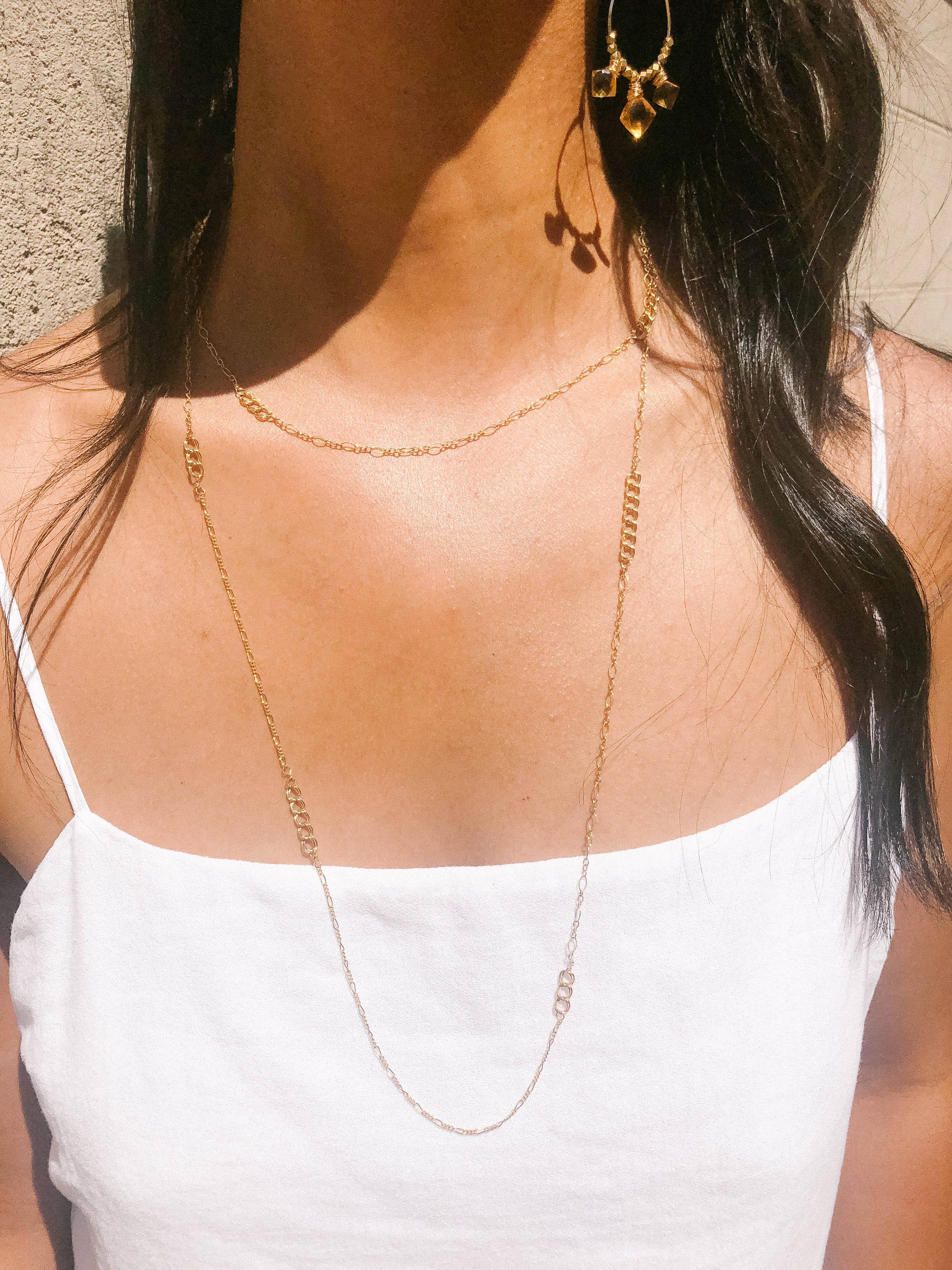 Trio Mixed Chain Midi Necklace - Bloom Jewelry