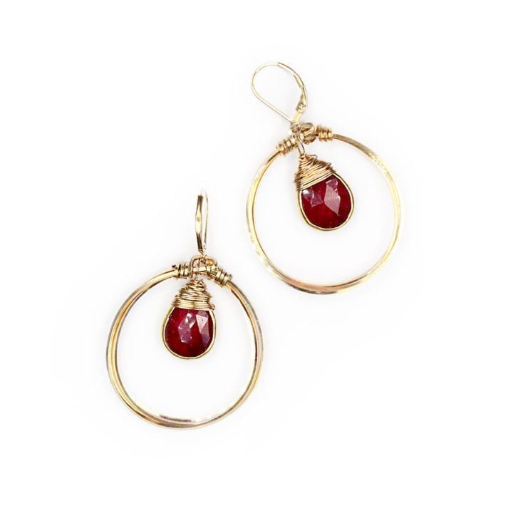 Ruby Triple Wrap Halo Hoops