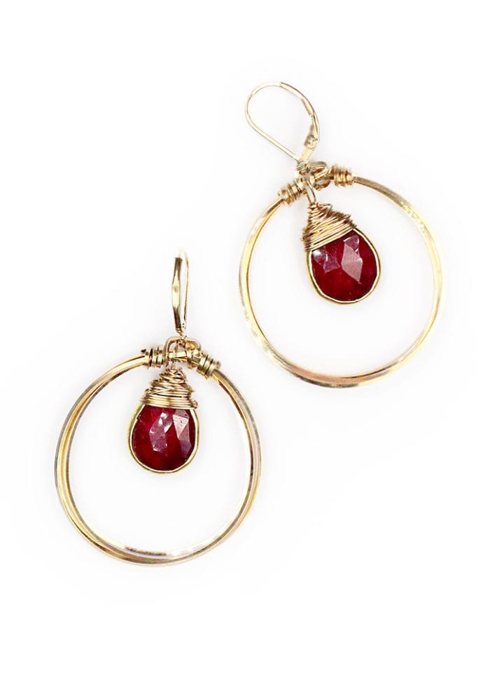 Ruby Triple Wrap Halo Hoops