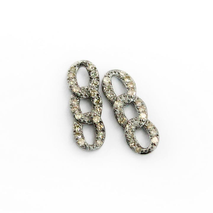 Pave Diamond Chain Link Studs