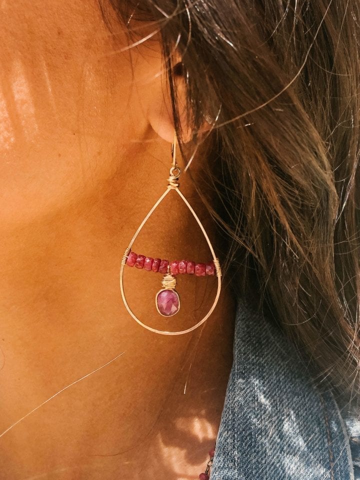 Ruby Floating Hoop - Image 2