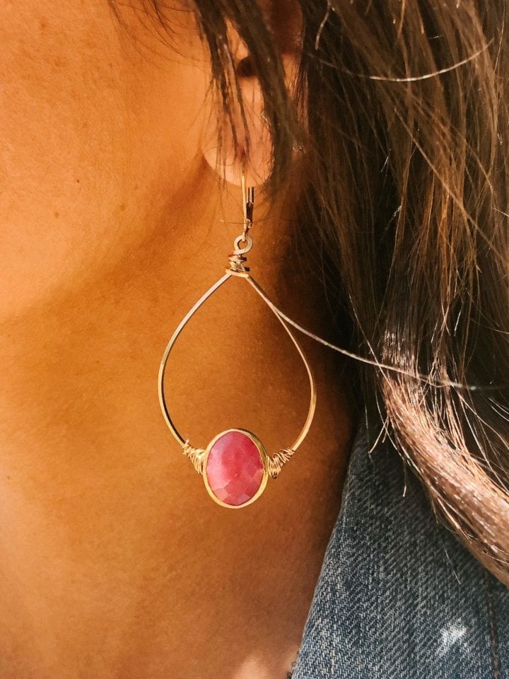 Ruby Wrapped Hoops - Image 2