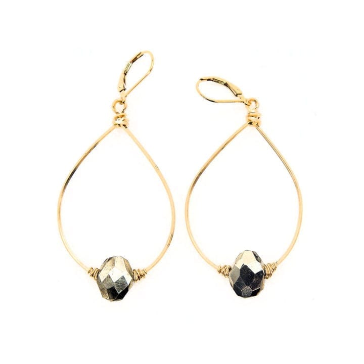 Pyrite Unedged Oval Wrapped Hoops - Image 3