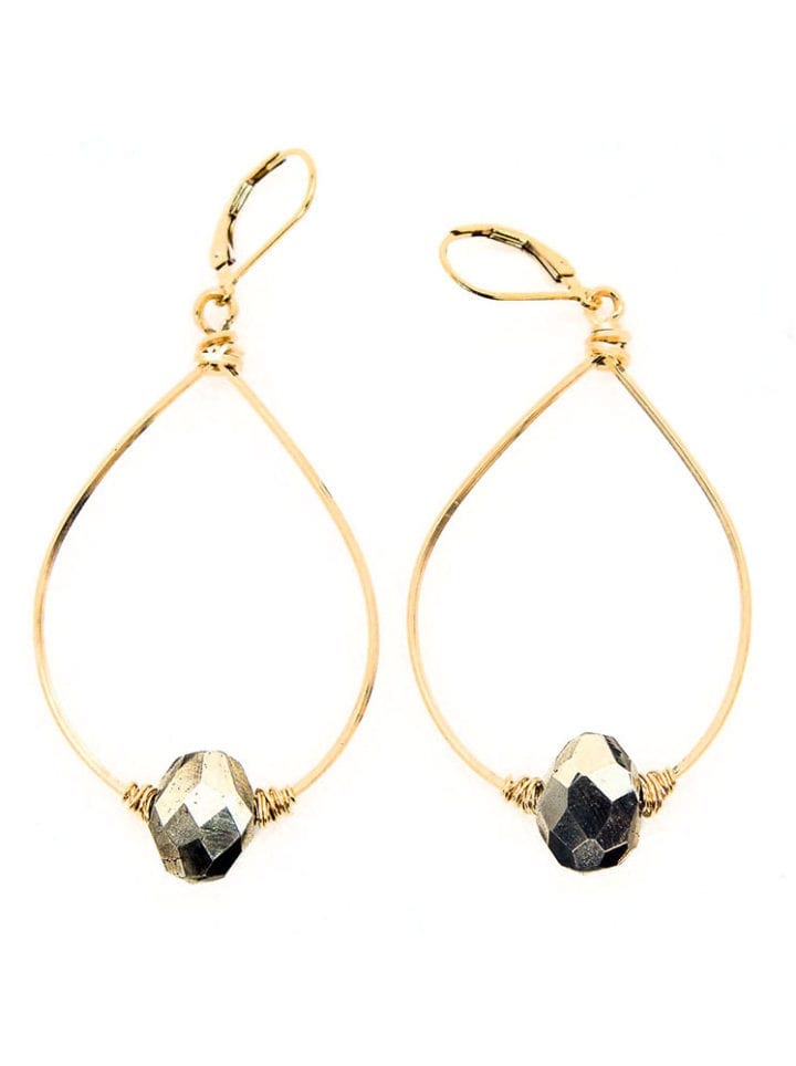 Pyrite Unedged Oval Wrapped Hoops