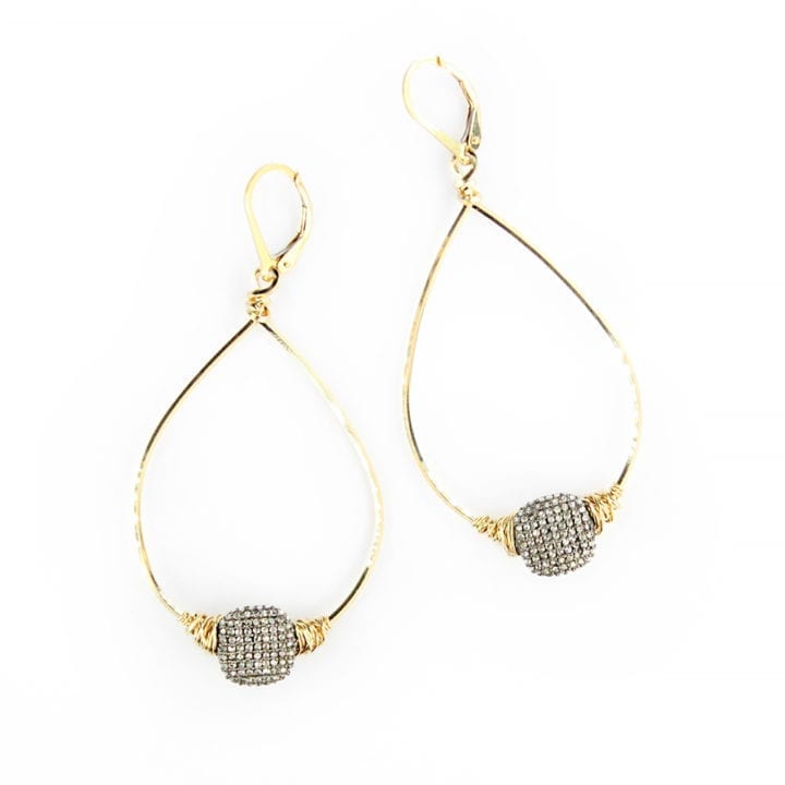 Pave Diamond Cushion Cut Wrapped Hoops