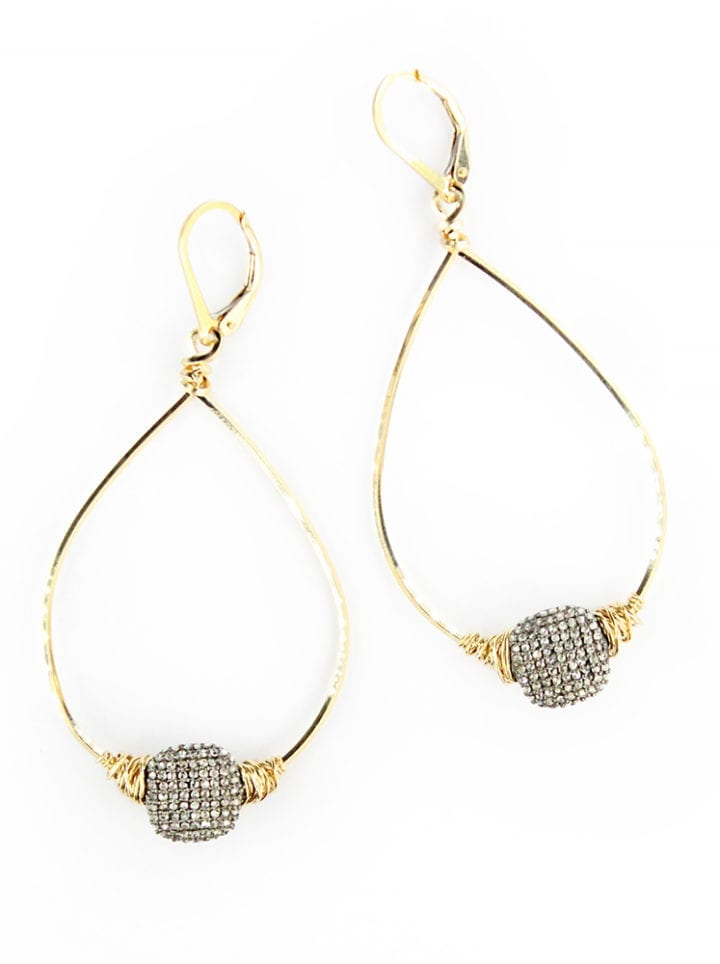 Pave Diamond Cushion Cut Wrapped Hoops