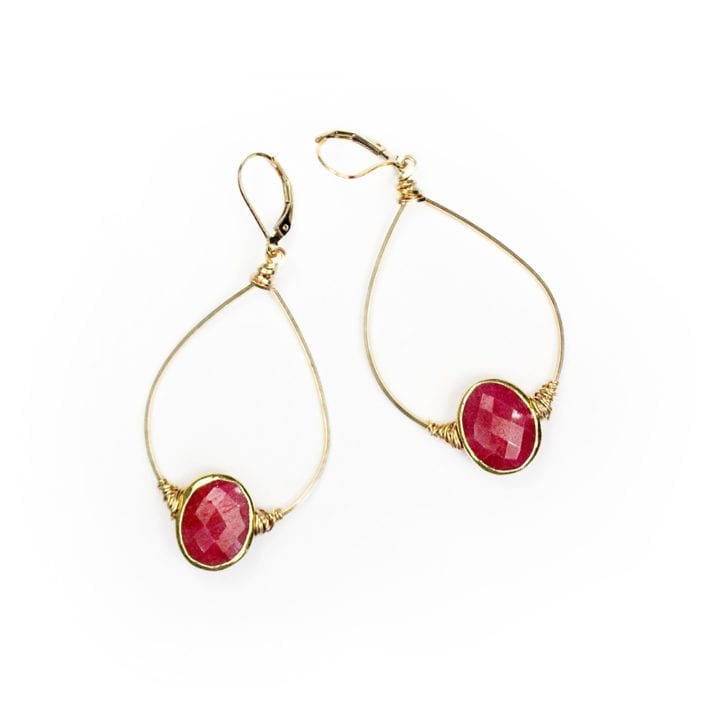 Ruby Wrapped Hoops