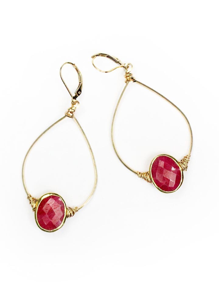 Ruby Wrapped Hoops