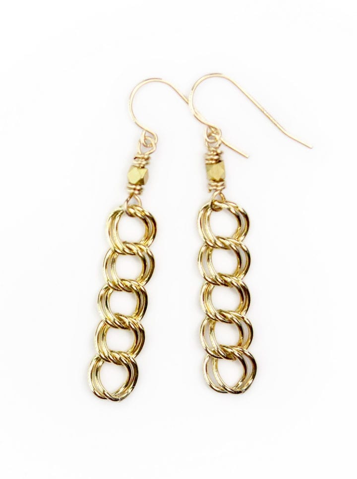 Large Curb Linear Earrings