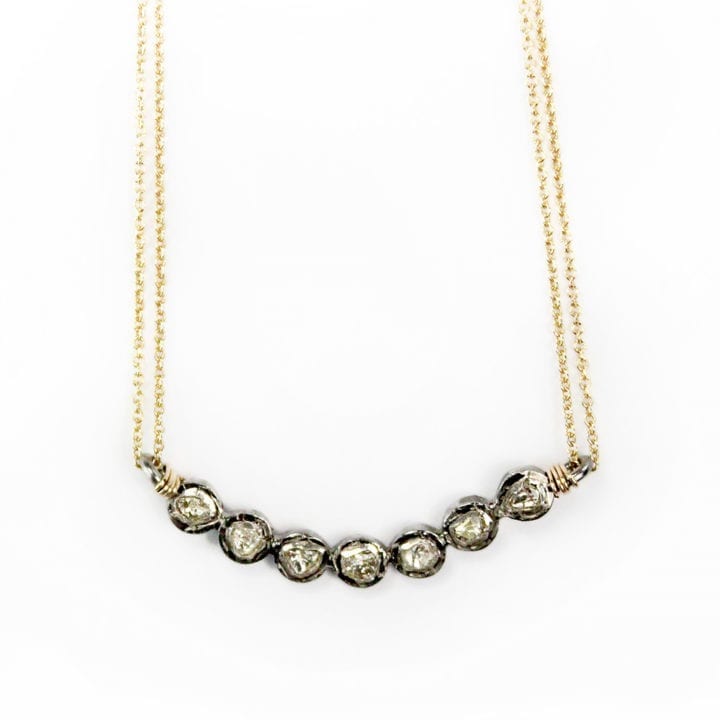 Rose Cut Diamond U Necklace
