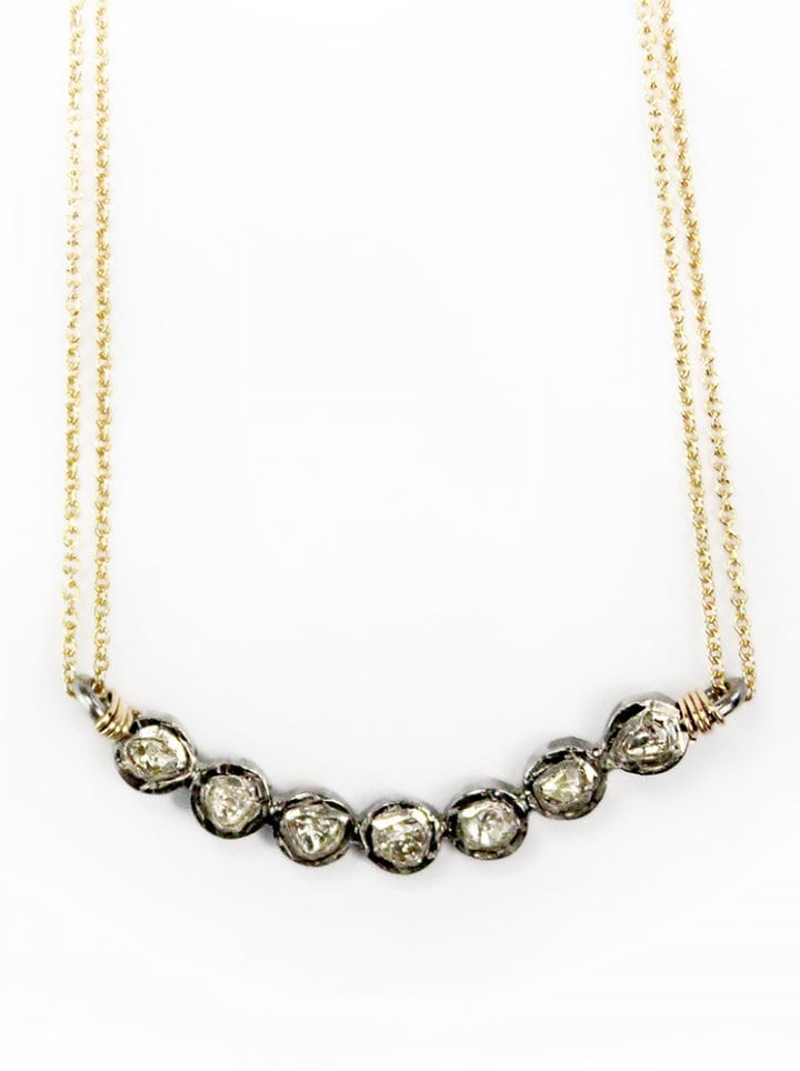 Rose Cut Diamond U Necklace