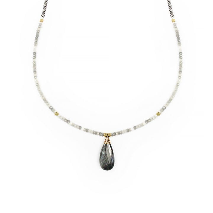 Silverite Strung & Rolo Long Necklace