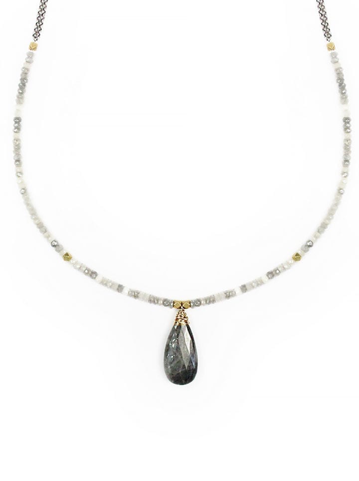 Silverite Strung & Rolo Long Necklace