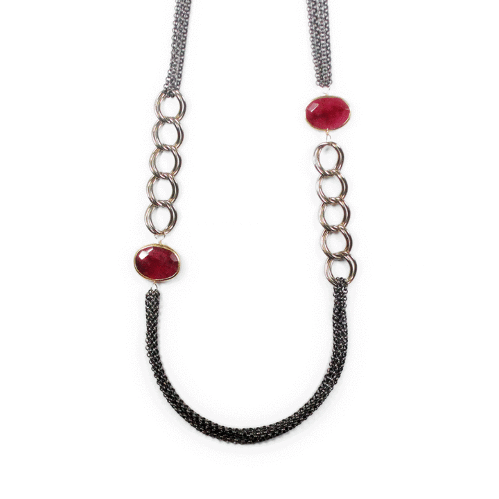 Ruby Antique Rolo Long Necklace - Denver Colorado Handcrafted Jewelry