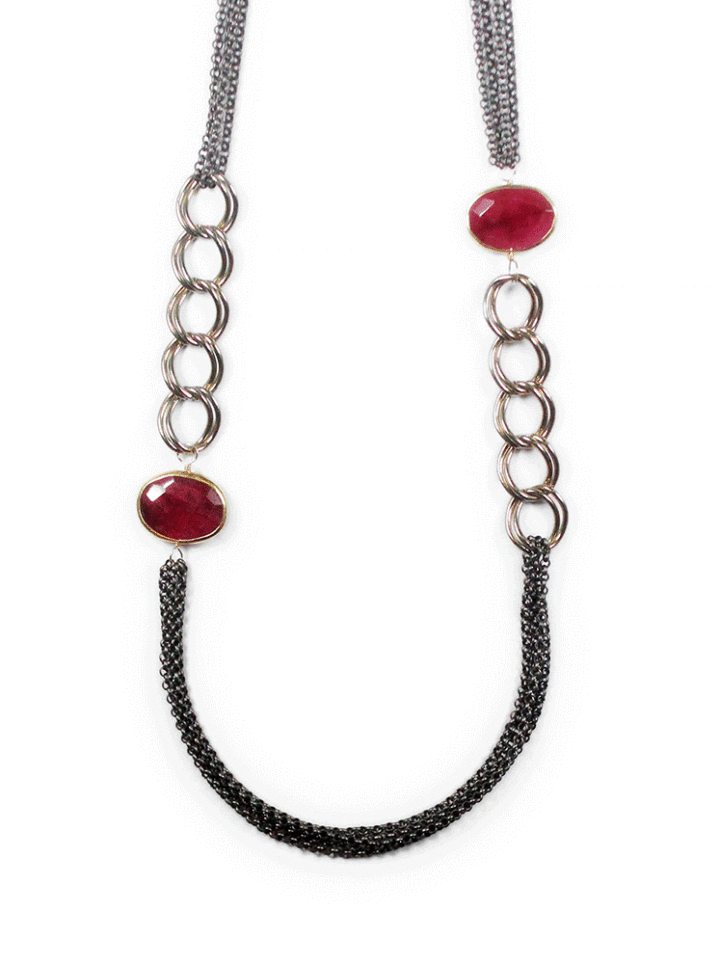 Ruby Antique Rolo Long Necklace - Denver Colorado Handcrafted Jewelry