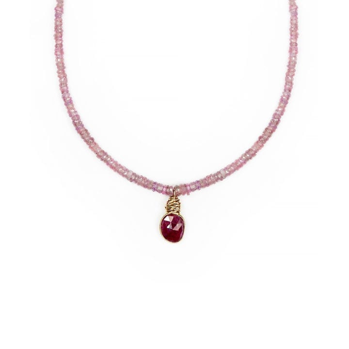 Ruby & Pink Sapphire Choker Strung Necklace