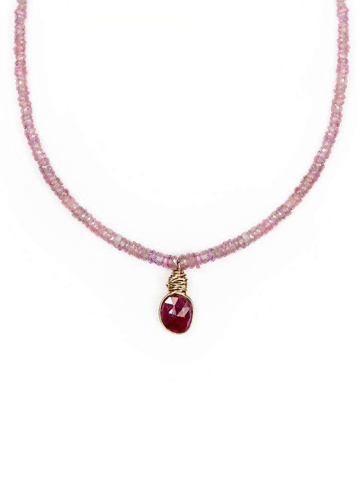 Ruby & Pink Sapphire Choker Strung Necklace