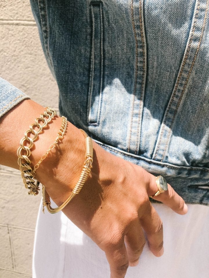 Silver Large Curb Signature Bracelet - Image 2
