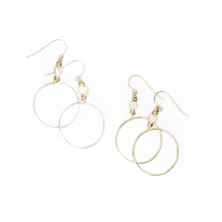 Diamond slice hoops in gold and two tone