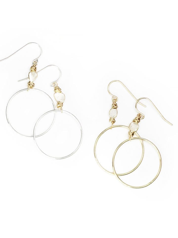 Diamond slice hoops in gold and two tone