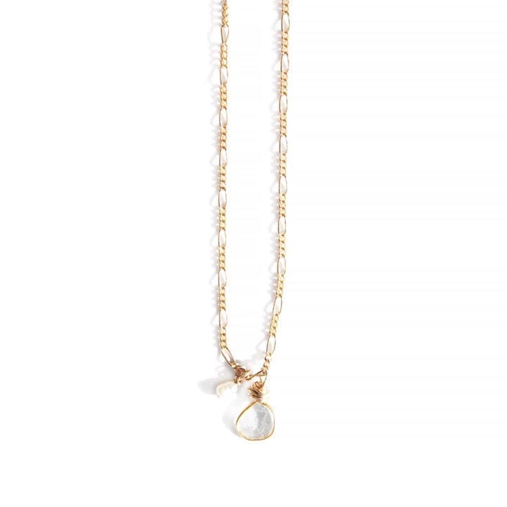 Diamond Slice and Pearl Figaro Necklace