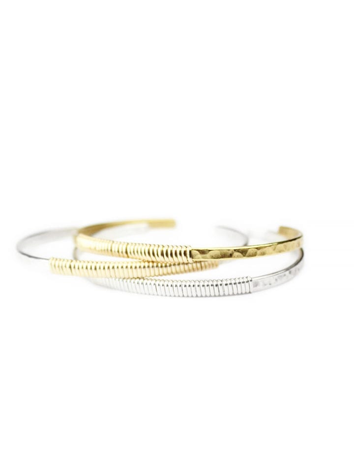 Signature Hammered Wrapped Cuff Bangle