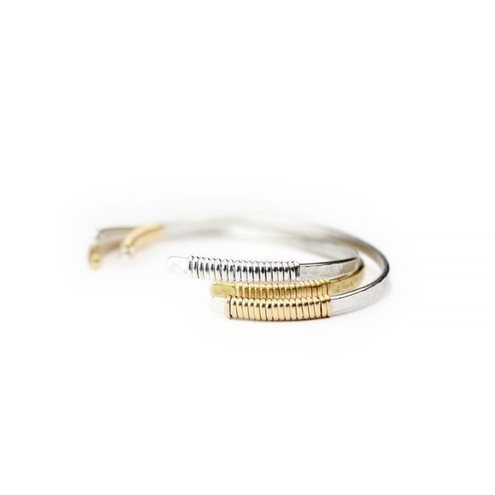 Signature Double Wrapped Hammered Cuff Bangle