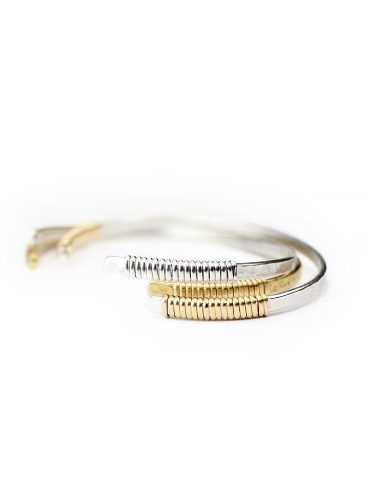 Signature Double Wrapped Hammered Cuff Bangle