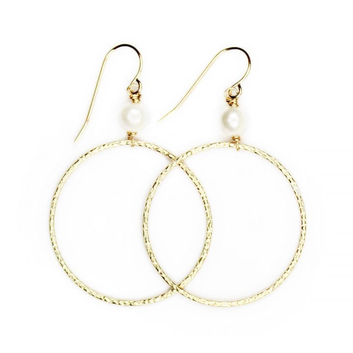 Pearl Hammered Hoops