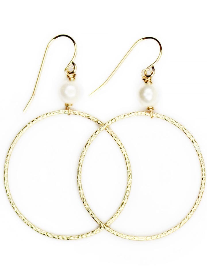 Pearl Hammered Hoops