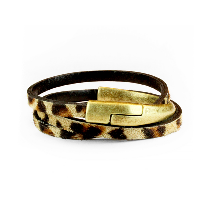 Leopard Print Triple Wrap Bracelet