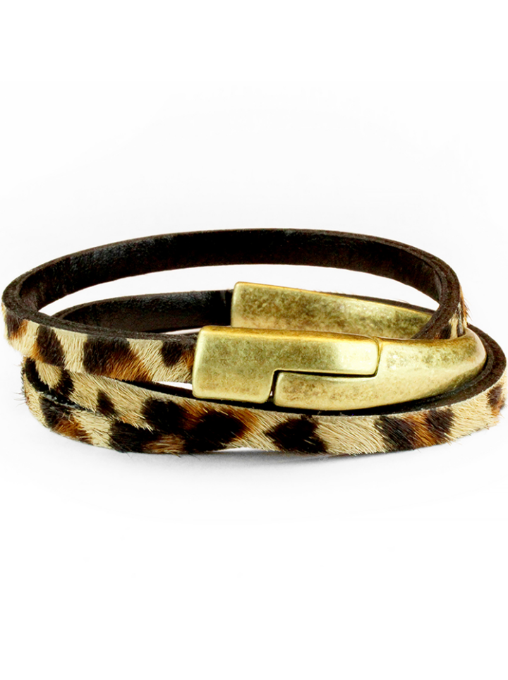 Leopard Print Triple Wrap Bracelet