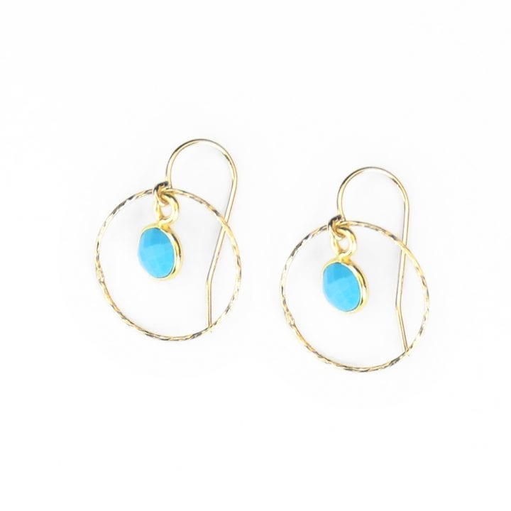 Turquoise Single Stardust Drop Earrings