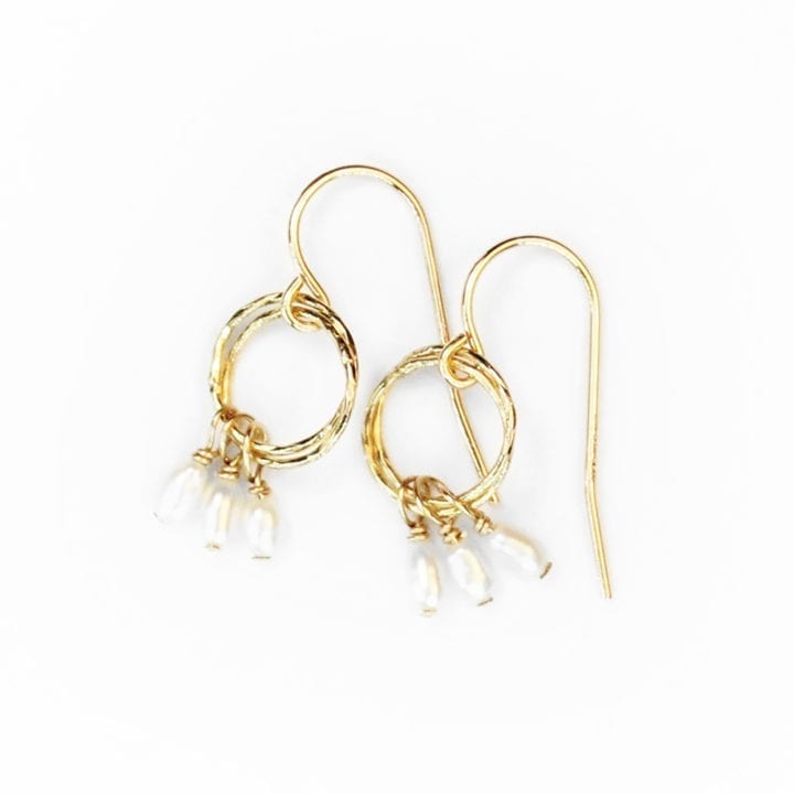 Pearl Rondelle Stardust Drop Earrings