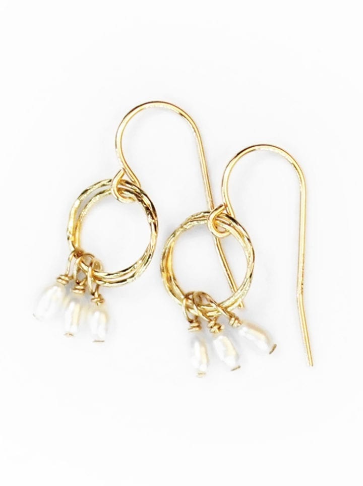 Pearl Rondelle Stardust Drop Earrings