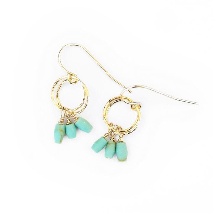 Turquoise Rondelle Stardust Drop Earrings