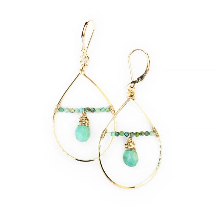 Green Turquoise Bridge Hoops